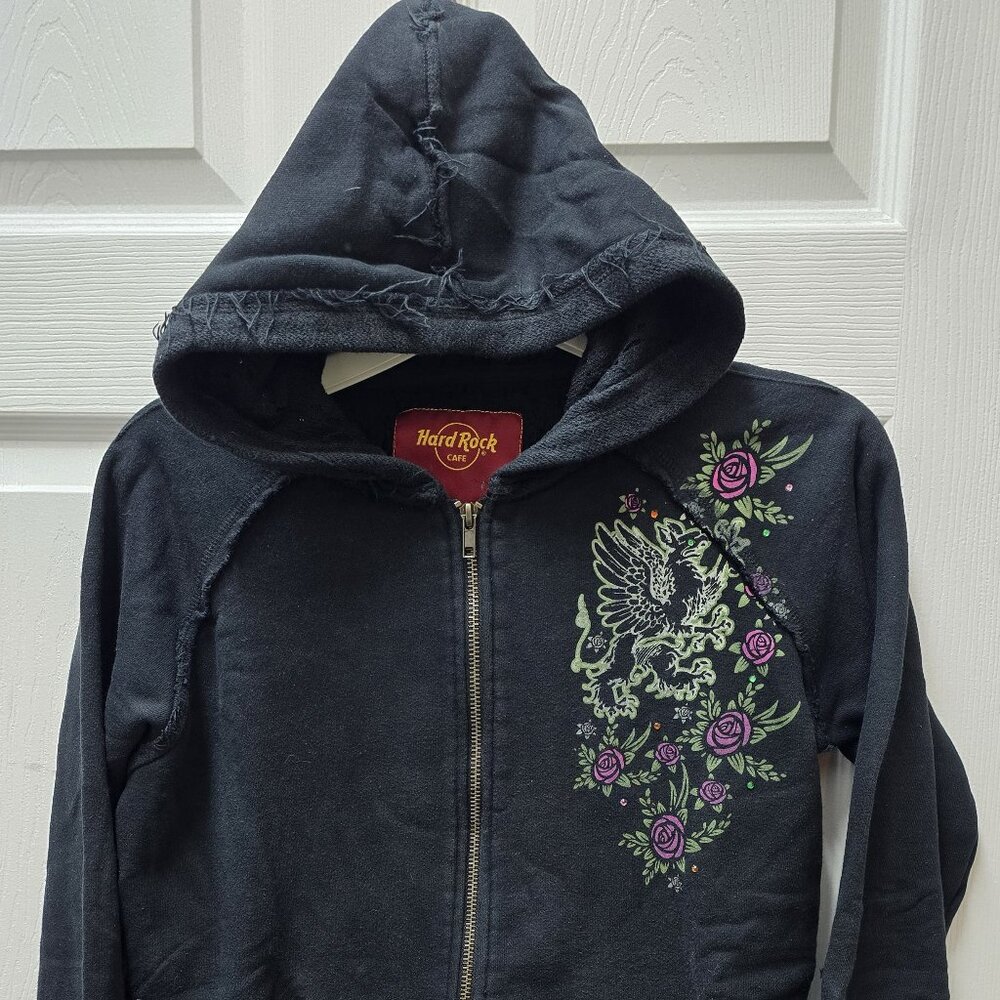 Hard Rock Cafe Youth Black Hood Shirt XL